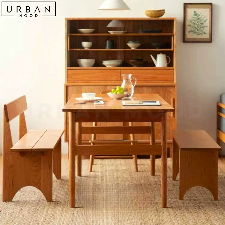 HENTS Japandi Solid Wood Dining Bench Minimalist Design - URBANMOOD