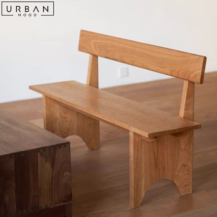 HENTS Japandi Solid Wood Dining Bench Minimalist Design - URBANMOOD