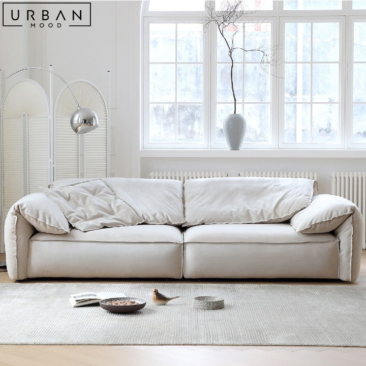 HEUVEL Scandinavian Fabric Sofa with Pine Wood Frame - URBANMOOD