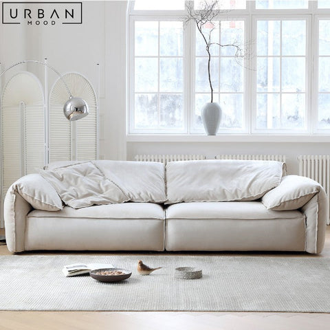 HEUVEL Scandinavian Fabric Sofa with Pine Wood Frame - URBANMOOD