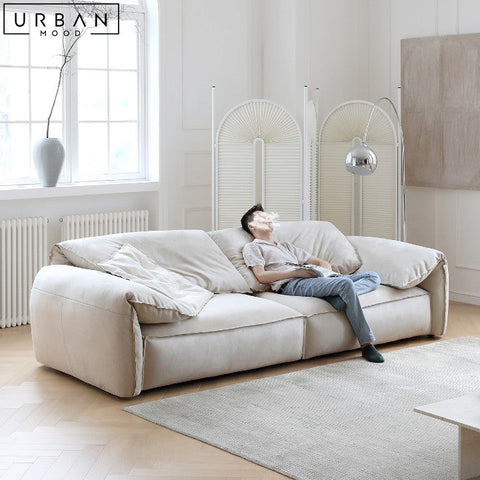 HEUVEL Scandinavian Fabric Sofa with Pine Wood Frame - URBANMOOD