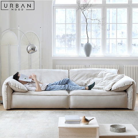 HEUVEL Scandinavian Fabric Sofa with Pine Wood Frame - URBANMOOD