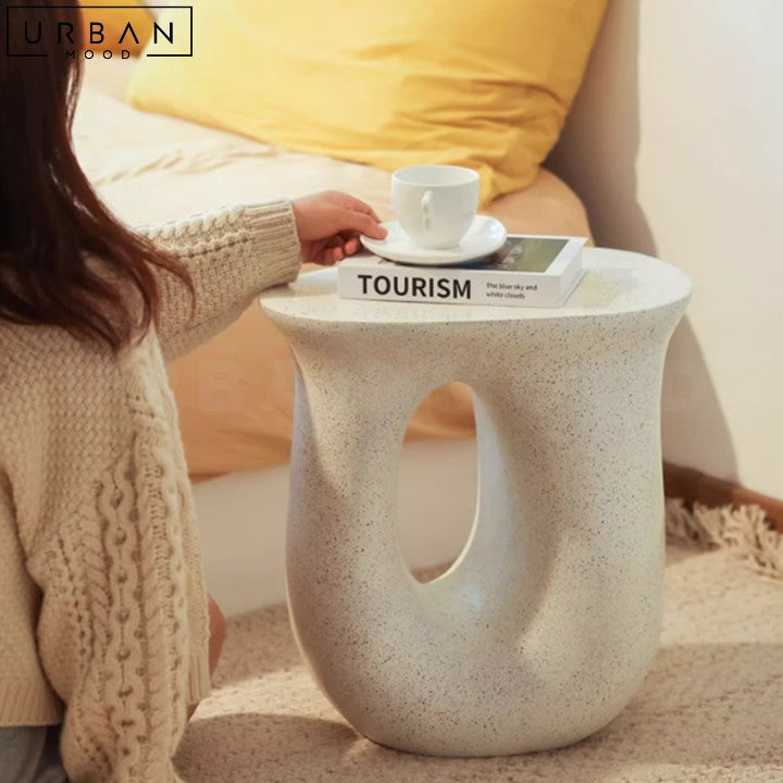 HOWL Wabi Sabi Resin Side Table with Organic Design - URBANMOOD
