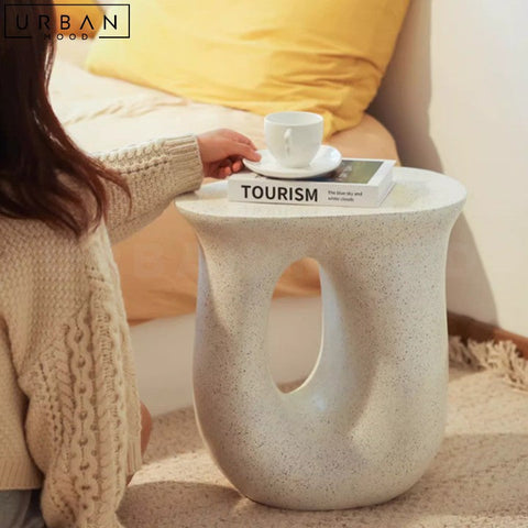HOWL Wabi Sabi Resin Side Table with Organic Design - URBANMOOD
