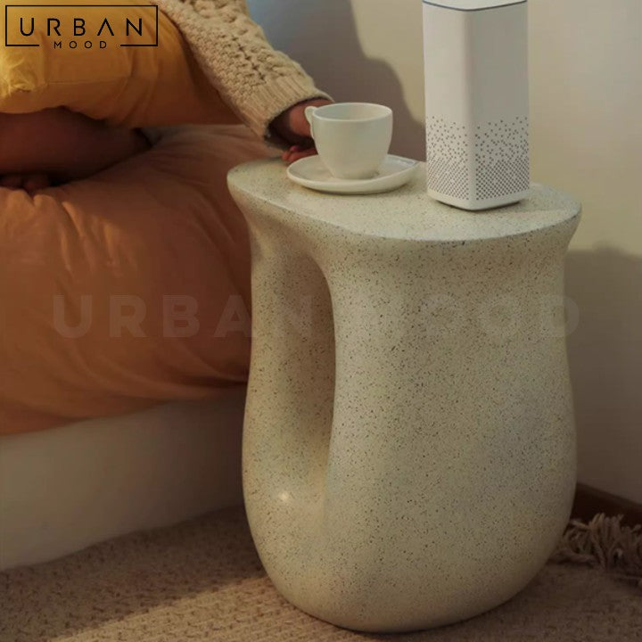 HOWL Wabi Sabi Resin Side Table with Organic Design - URBANMOOD