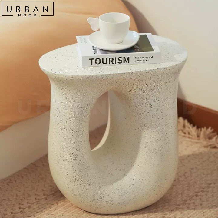 HOWL Wabi Sabi Resin Side Table with Organic Design - URBANMOOD