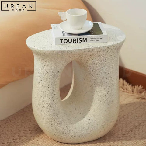 HOWL Wabi Sabi Resin Side Table with Organic Design - URBANMOOD