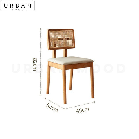 INACIO Japandi Rattan Wooden Dining Chair - URBANMOOD