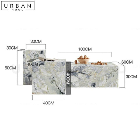 INAS Luxury Italian Marble Coffee Table Modern Design - URBANMOOD