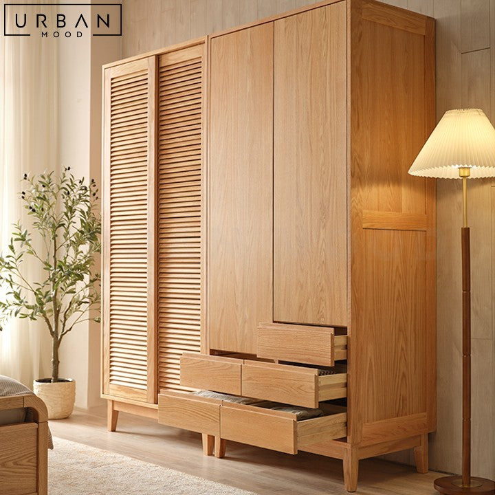 JENKIN Japandi Solid Wood Storage Wardrobe - URBANMOOD