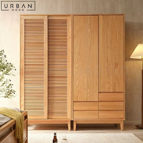 JENKIN Japandi Solid Wood Storage Wardrobe - URBANMOOD