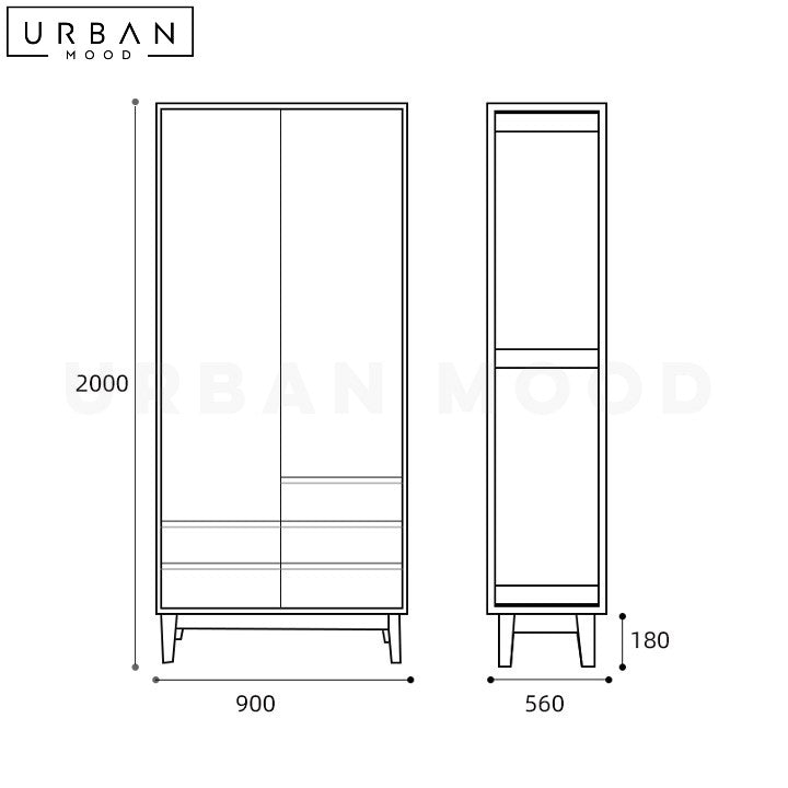 JENKIN Japandi Solid Wood Storage Wardrobe - URBANMOOD