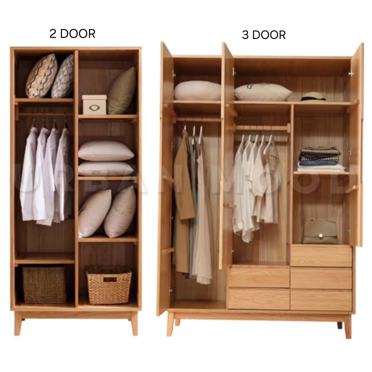 JENKIN Japandi Solid Wood Storage Wardrobe - URBANMOOD