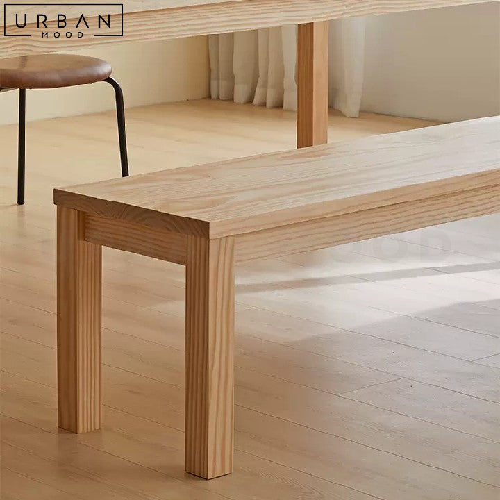 JULIETA Solid Wood Bench for Scandinavian Japandi Interiors - URBANMOOD