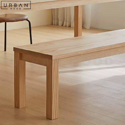 JULIETA Solid Wood Bench for Scandinavian Japandi Interiors - URBANMOOD