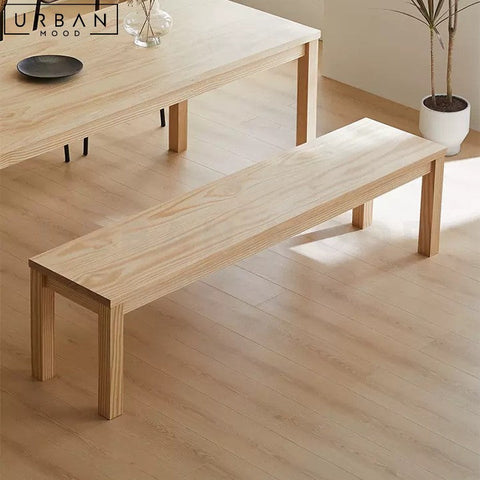 JULIETA Solid Wood Bench for Scandinavian Japandi Interiors - URBANMOOD