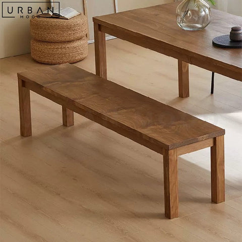 JULIETA Solid Wood Bench for Scandinavian Japandi Interiors - URBANMOOD