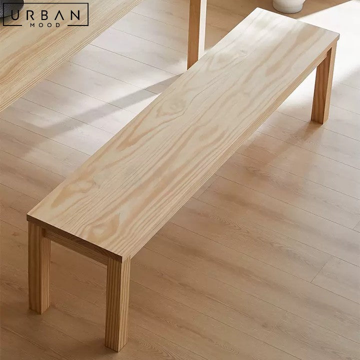 JULIETA Solid Wood Bench for Scandinavian Japandi Interiors - URBANMOOD