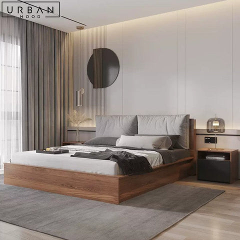 Japanese Storage Bedframe LIEN Minimalist Design - URBANMOOD
