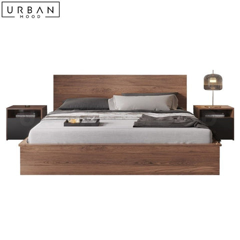 Japanese Storage Bedframe LIEN Minimalist Design - URBANMOOD