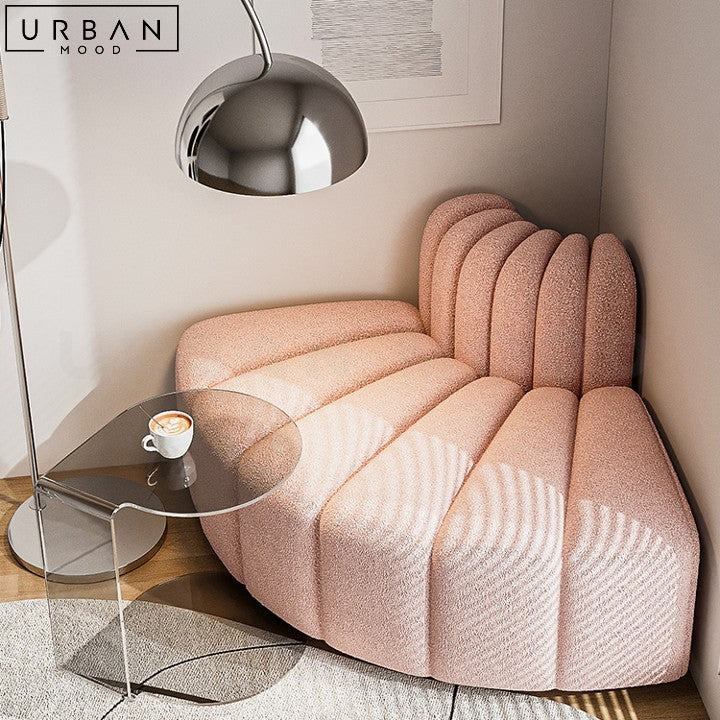 KARLIN Japandi Boucle Corner Sofa Modular Elegant Design - URBANMOOD