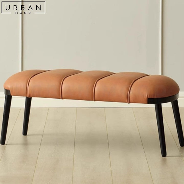 KASER Modern Faux Leather Bench with Metal Legs - URBANMOOD