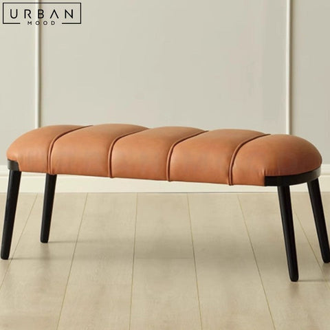 KASER Modern Faux Leather Bench with Metal Legs - URBANMOOD