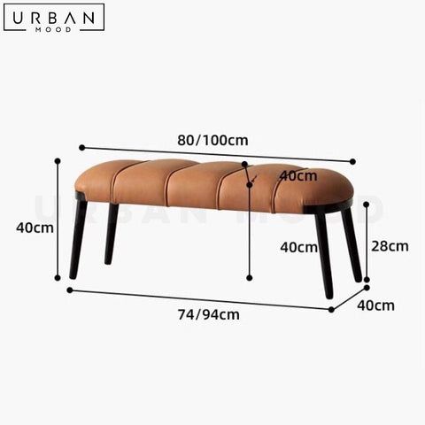 KASER Modern Faux Leather Bench with Metal Legs - URBANMOOD