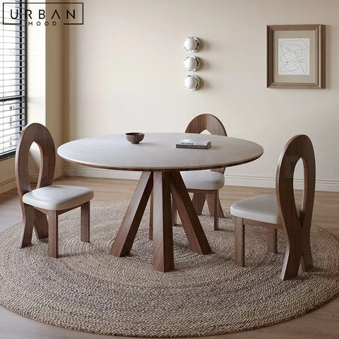 KENIA Modern Solid Wood Round Dining Table Outdoor - URBANMOOD
