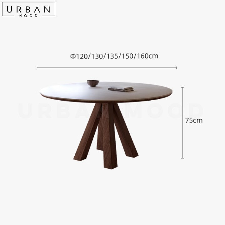 KENIA Modern Solid Wood Round Dining Table Outdoor - URBANMOOD