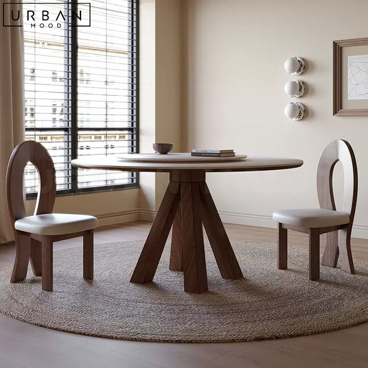 KENIA Modern Solid Wood Round Dining Table Outdoor - URBANMOOD