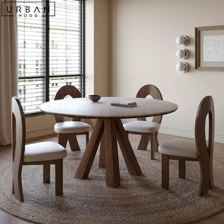 KENIA Modern Solid Wood Round Dining Table Outdoor - URBANMOOD