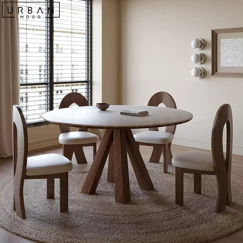 KENIA Modern Solid Wood Round Dining Table Outdoor - URBANMOOD