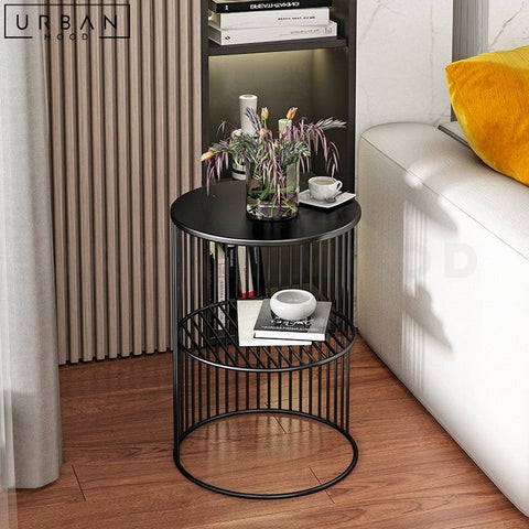KEVEN Modern Sintered Stone Side Table with Open Shelves - URBANMOOD
