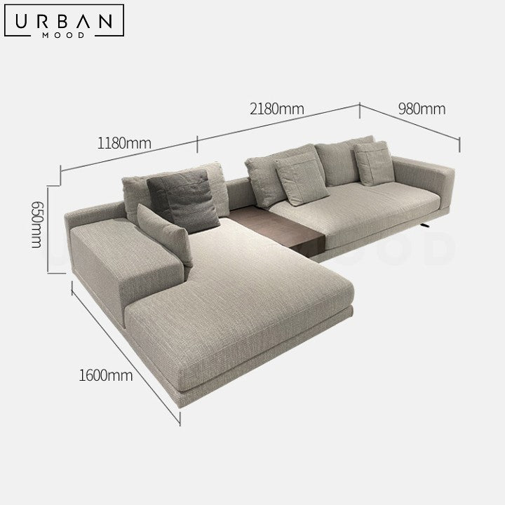 KIMBER Modern Fabric Sofa Structured Silhouette Luxury - URBANMOOD