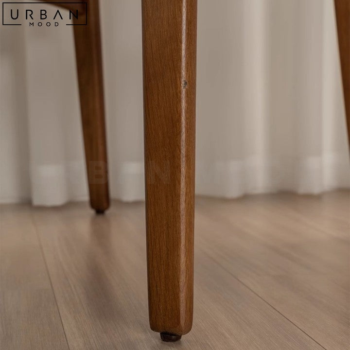 KLASEN Solid Wood Dining Chair with Leather Seat - URBANMOOD
