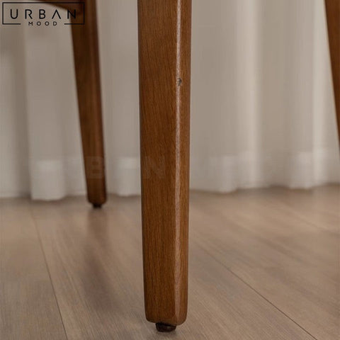 KLASEN Solid Wood Dining Chair with Leather Seat - URBANMOOD