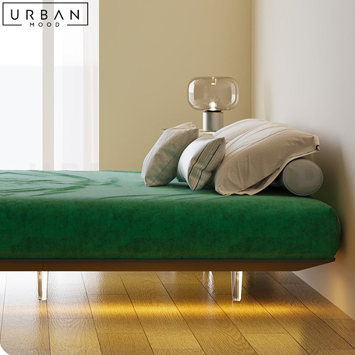 KOCH Modern Floating Bedframe with LED Lights - URBANMOOD