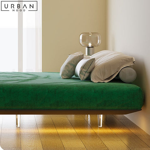 KOCH Modern Floating Bedframe with LED Lights - URBANMOOD