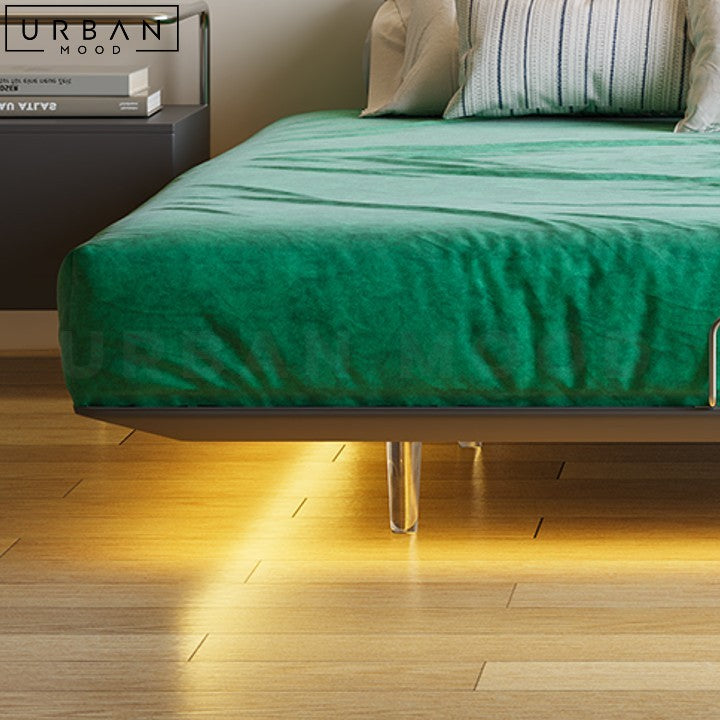 KOCH Modern Floating Bedframe with LED Lights - URBANMOOD