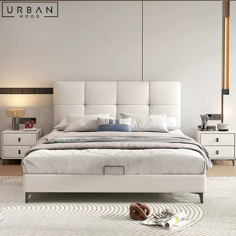 KORNEL Modern Leather Bedframe with Pine Wood Structure - URBANMOOD