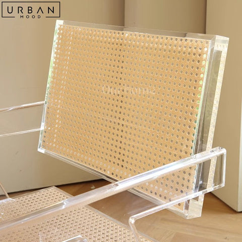 KOSKE Modern Acrylic and Rattan Dining Chair - URBANMOOD