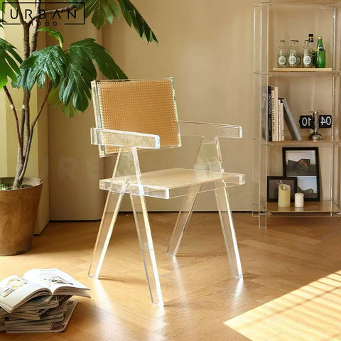 KOSKE Modern Acrylic and Rattan Dining Chair - URBANMOOD