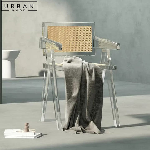 KOSKE Modern Acrylic and Rattan Dining Chair - URBANMOOD