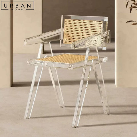 KOSKE Modern Acrylic and Rattan Dining Chair - URBANMOOD