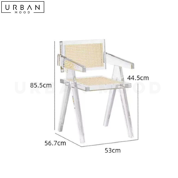 KOSKE Modern Acrylic and Rattan Dining Chair - URBANMOOD
