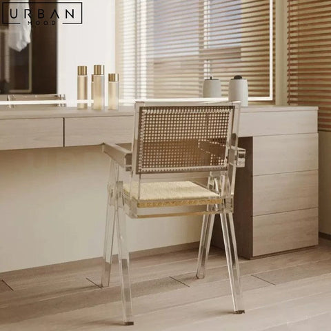 KOSKE Modern Acrylic and Rattan Dining Chair - URBANMOOD