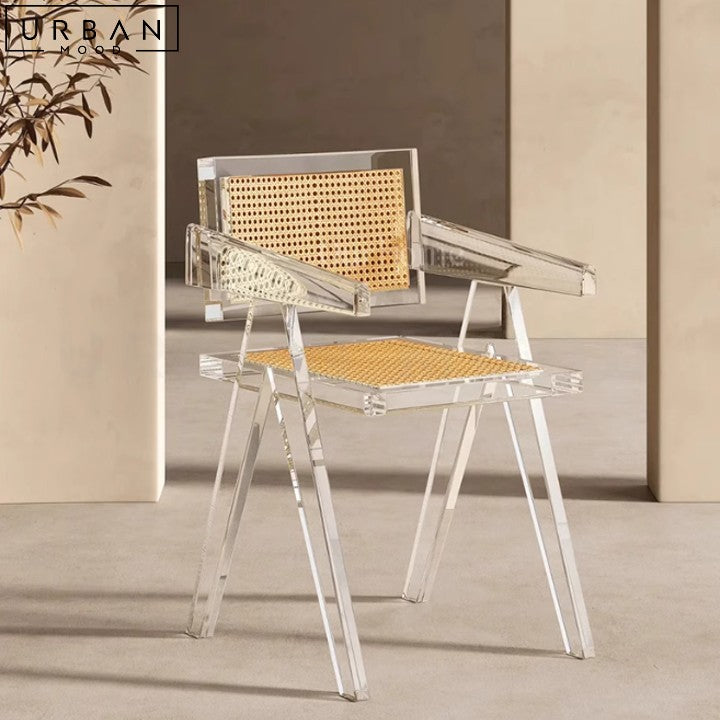 KOSKE Modern Acrylic and Rattan Dining Chair - URBANMOOD