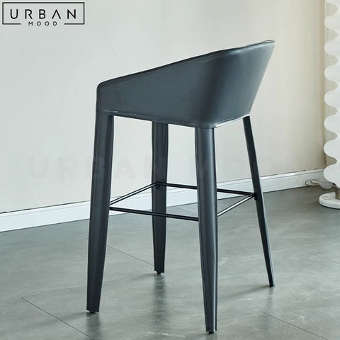 KROLL Modern Leather Bar Stool Minimalist Design - URBANMOOD