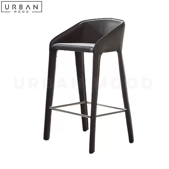 KROLL Modern Leather Bar Stool Minimalist Design - URBANMOOD
